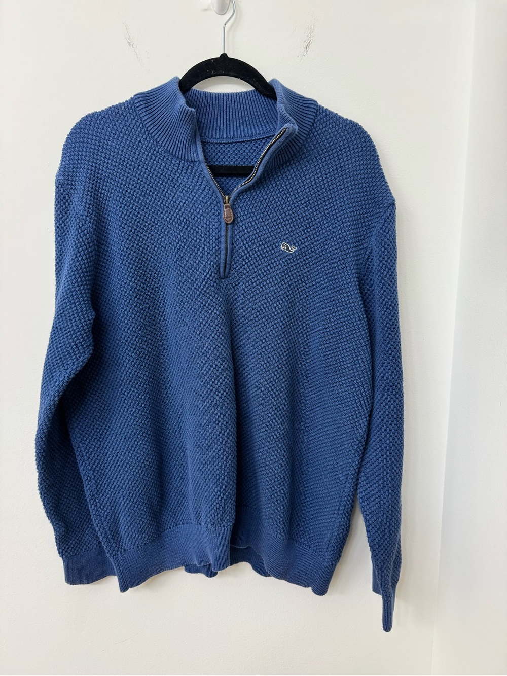 Vineyard Vines Men's Navy Blue Quarter-Zip Knit Sweater
